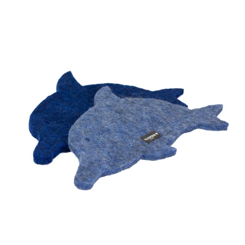 Ullcentrum - Gryteunderlag tovet - Delfin sommerblå