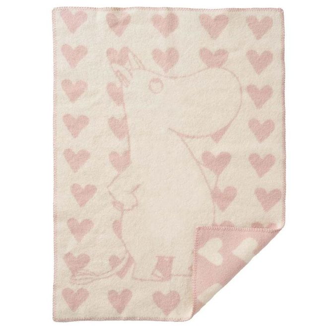 Hovedbilde Klippan - Moomin Heart ullpledd barn - Pink