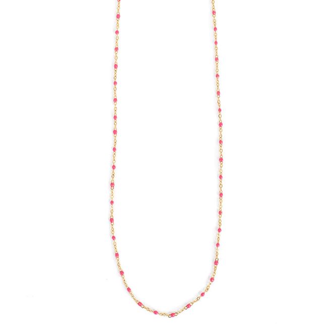 Hovedbilde A&C - Kort kjede emaljert Fuchsia - Steel 14K