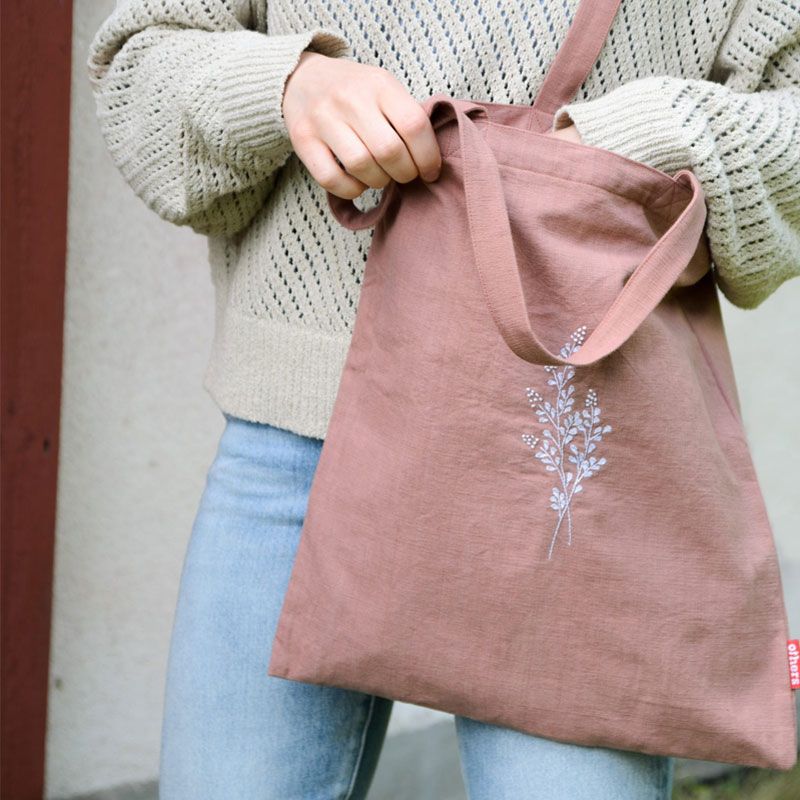 Others - Håndbrodert handlenett - Rosa