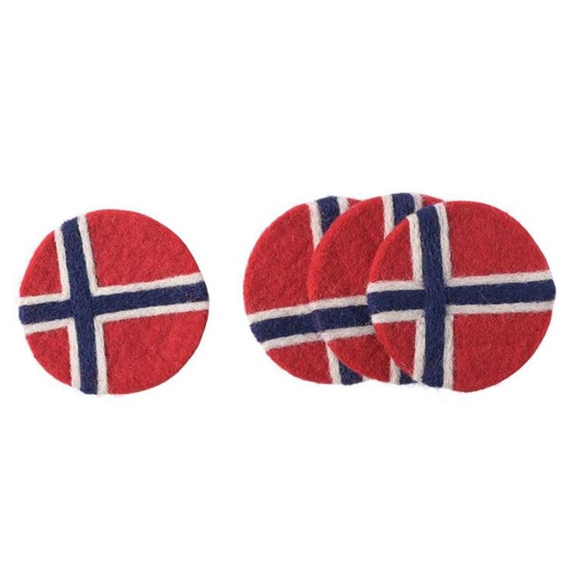 Aveva - Coasters 4-pk - Norgesflagg