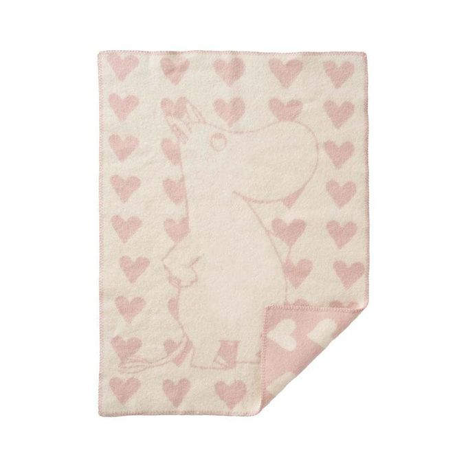 Hovedbilde Klippan - Moomin Heart ullpledd barn - Pink