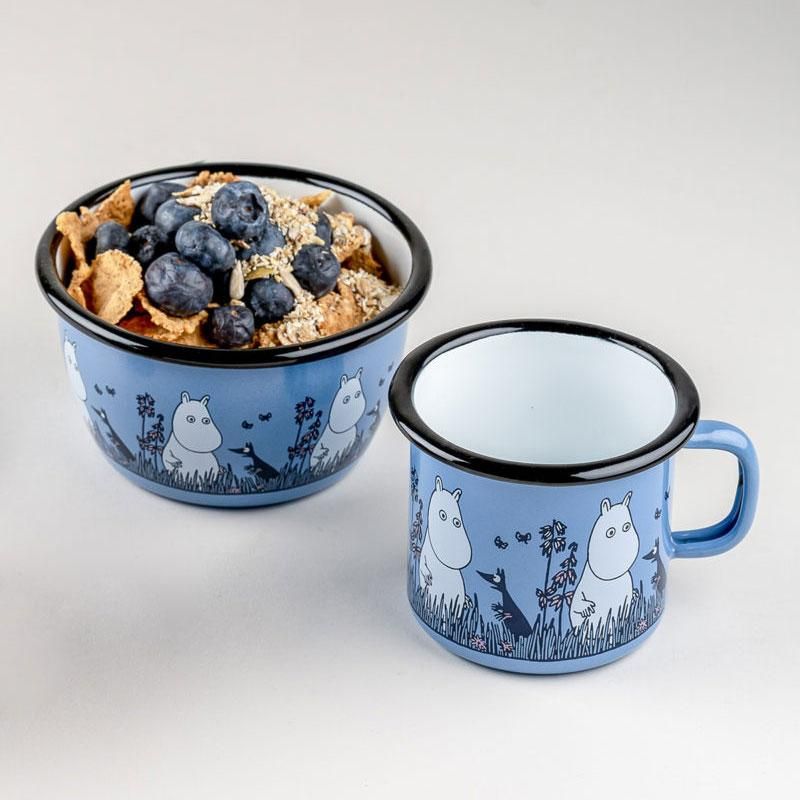 Moomin by Muurla - Emaljebolle 3 dl - Venner blå