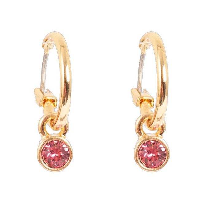 Hovedbilde A&C - Crystal Hoops små øreringer - Rose G
