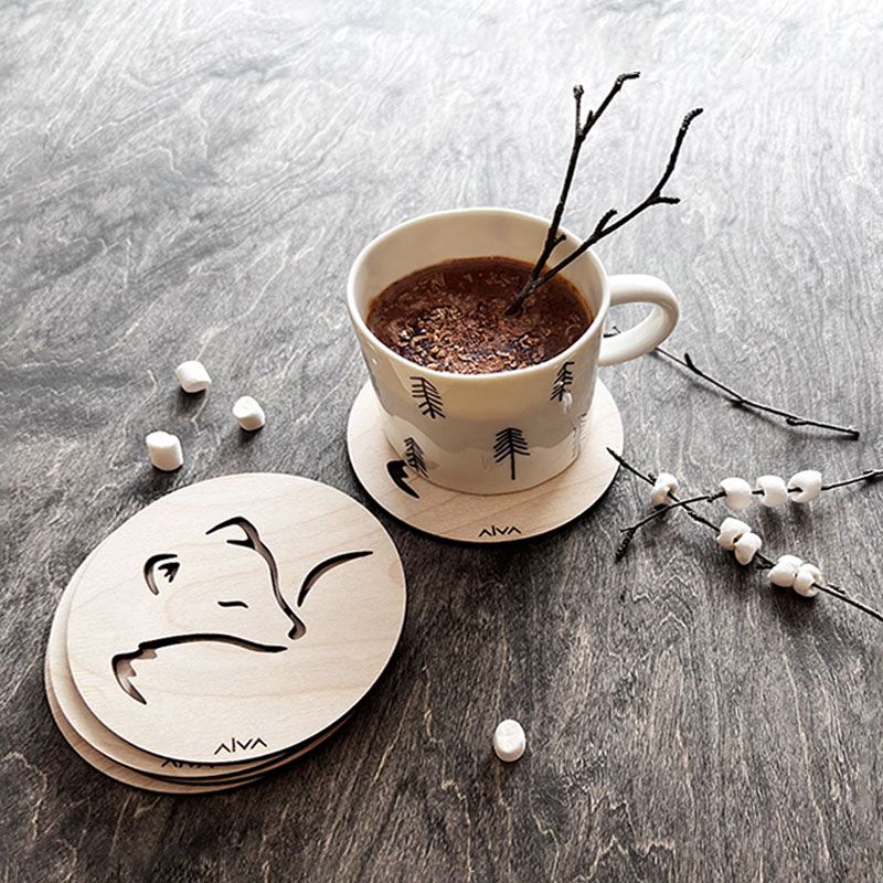 Alva - Brikker 4-pk - Fjellrev hvit