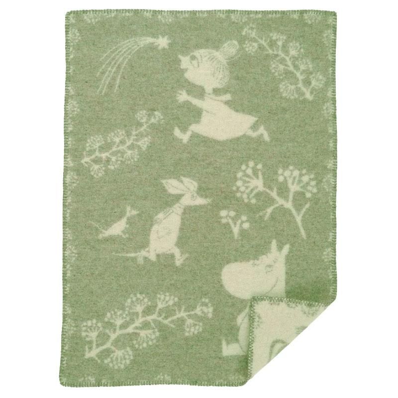 Klippan - Moomin Winterland ullpledd - Frost green