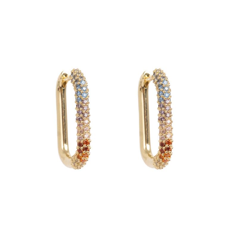 A&C - Basic ovale øreringer - Rainbow