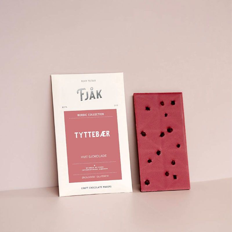 Fjåk Sjokolade - Tyttebær hvit sjokolade