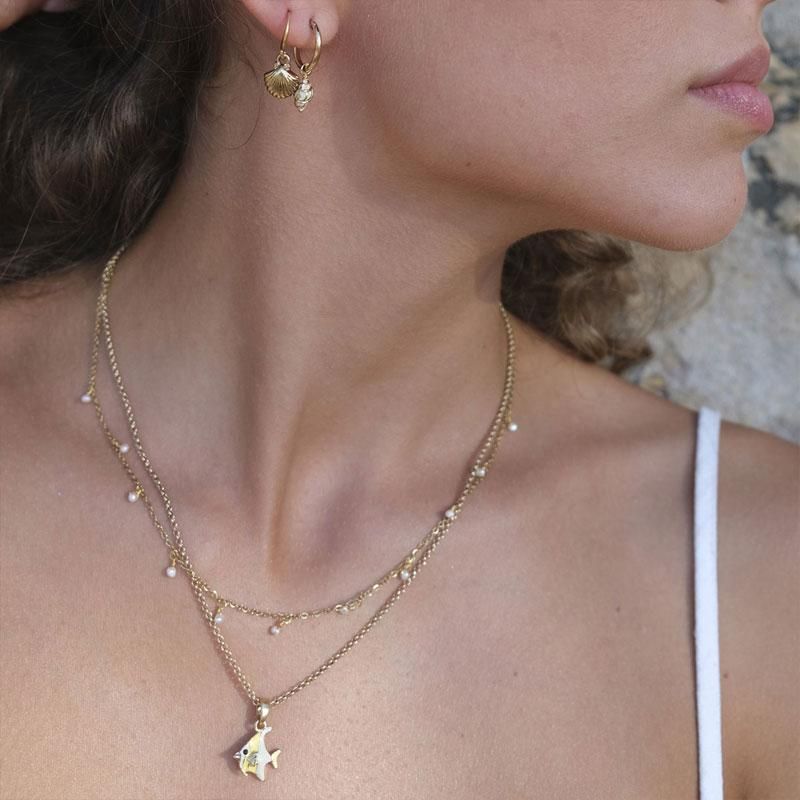 A&C - Aquatic små øredobber med krok - Skjell