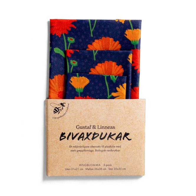 Hovedbilde Gustaf & Linnea - Beeswax Food Wraps - Ringblomst
