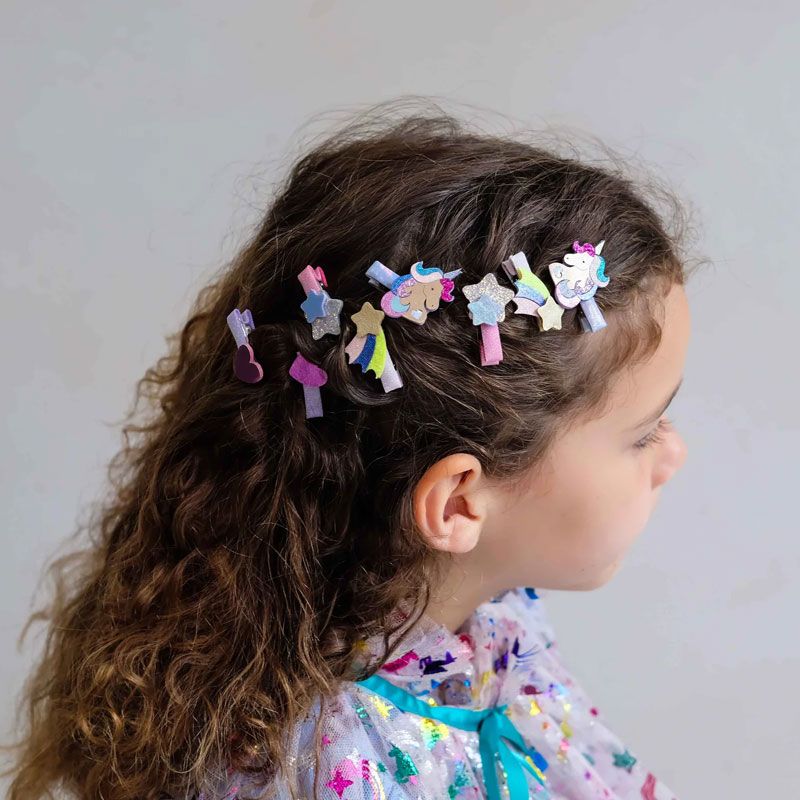Mimi & Lula - 8 Mini Hårklemmer - Unicornland