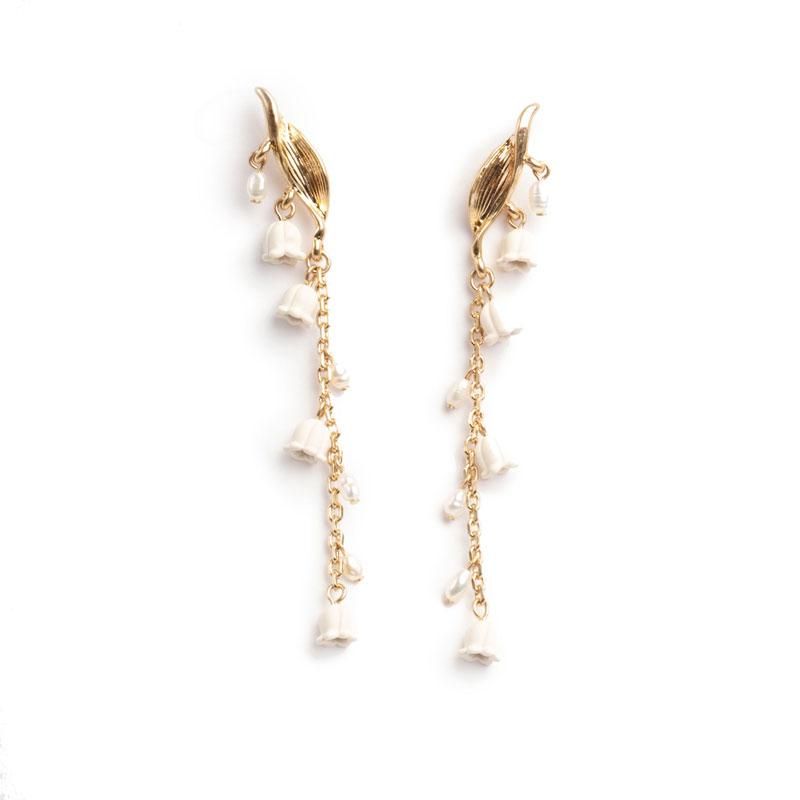 A&C - Lilies & Pearls lange øredobber