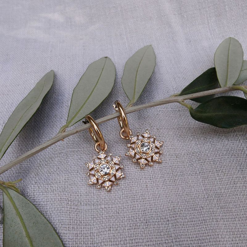 A&C - Øreringer med charm Snowflake - G