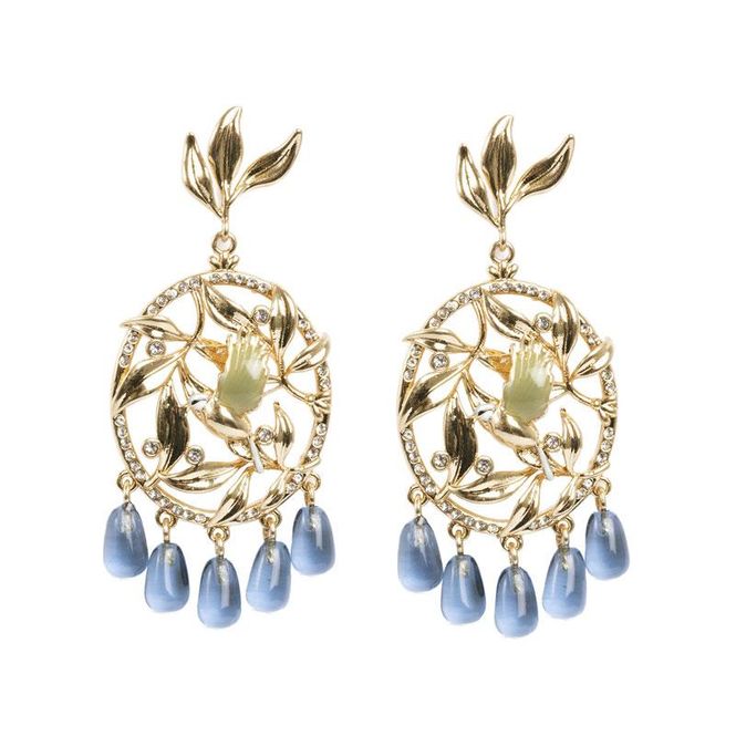 Hovedbilde A&C - Blue Tit statement-øredobber